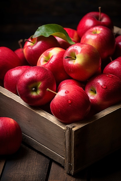 Free photo delicious red apples in studio