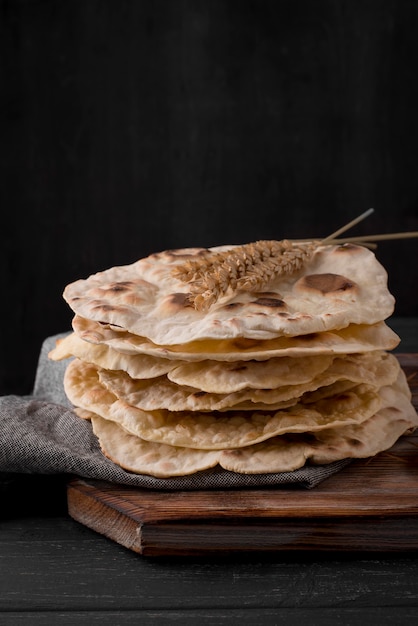 Free Photo delicious roti assortment on the table with copy space