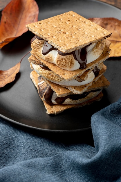 Free photo delicious s'mores dessert arrangement