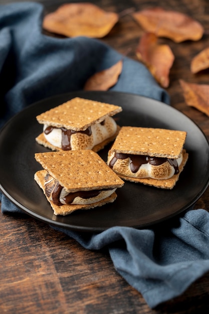 Free photo delicious s'mores dessert arrangement