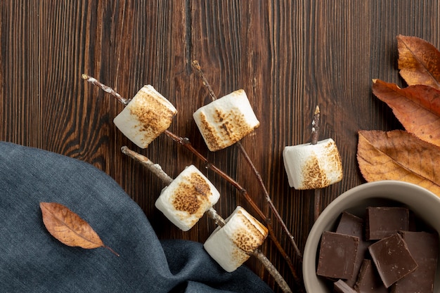 Free Photo delicious s'mores dessert composition