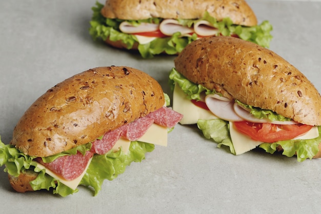 Delicious sandwiches with lettuce