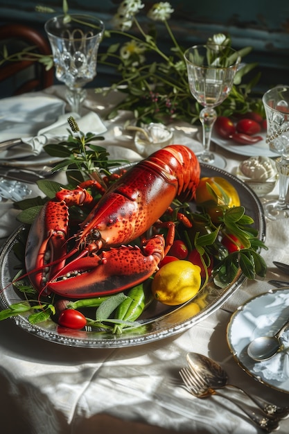 Free photo delicious seafood meal