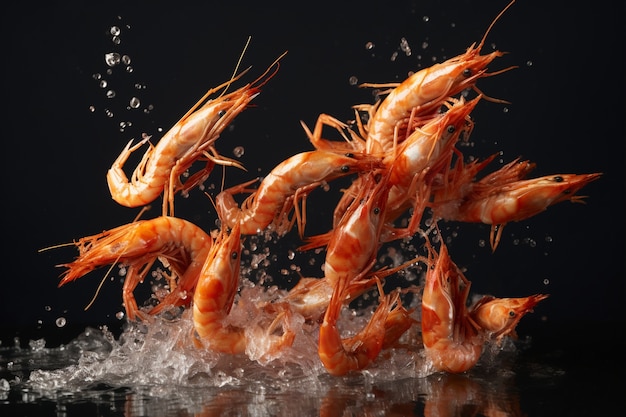 Free photo delicious shrimp indoors