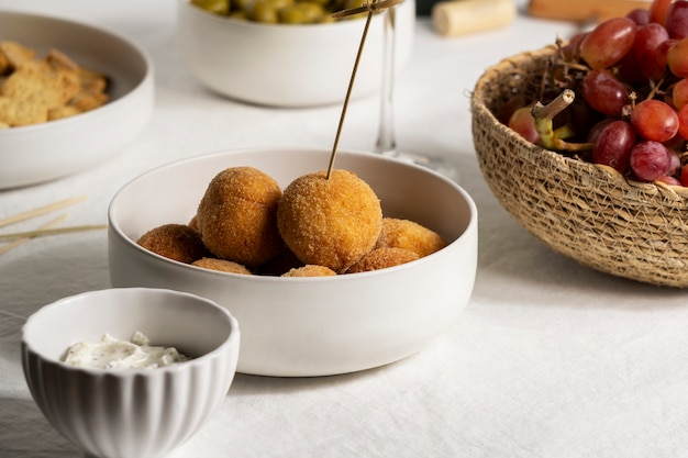 Free Photo delicious spanish croquettes arrangement