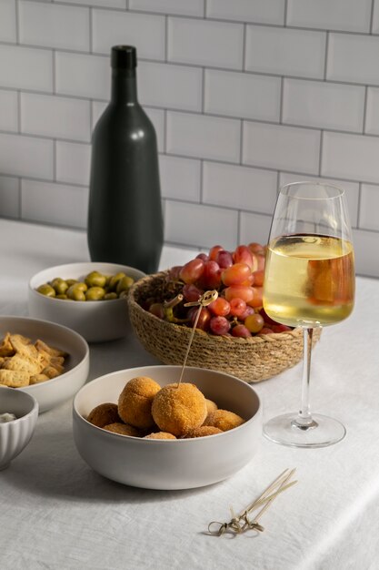 Delicious spanish croquettes arrangement