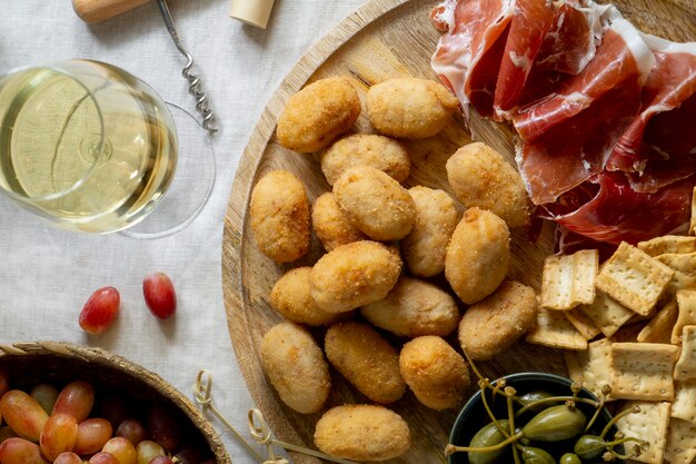 Delicious spanish croquettes arrangement