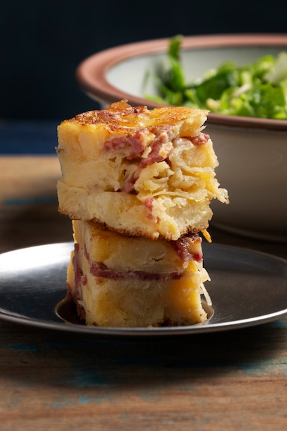 Free photo delicious spanish tortilla still life