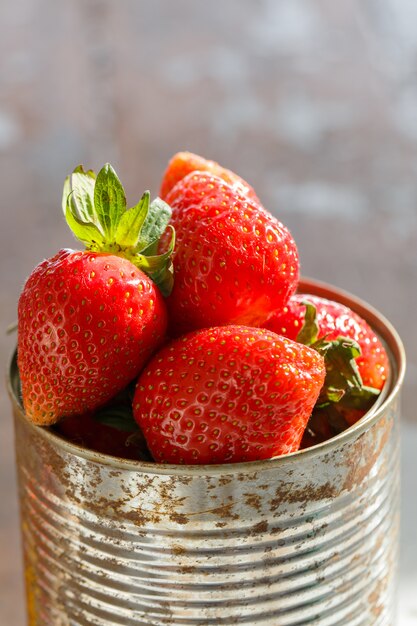 Delicious strawberries on the table