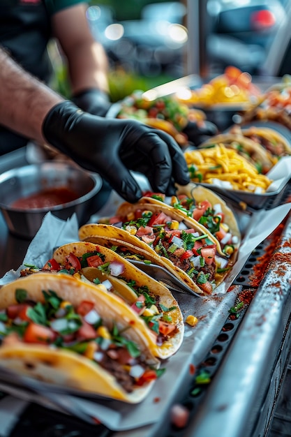 Free Photo delicious street food still life