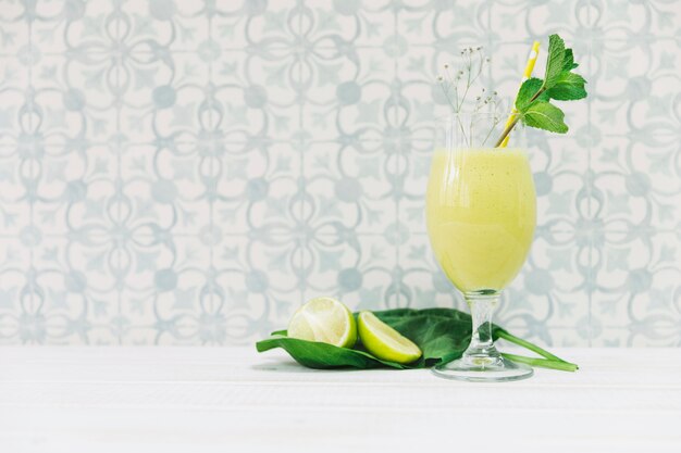 Delicious summer smoothie with lemon