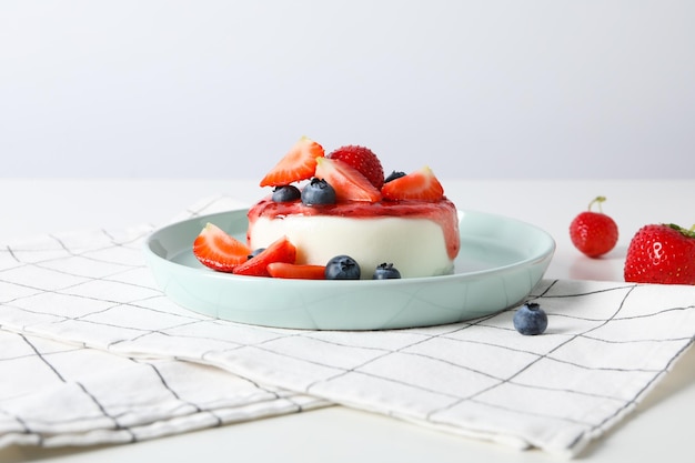 Delicious and sweet dessert Panna Cotta composition for tasty dessert concept