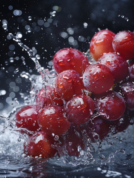 Free photo delicious sweet red grapes still life