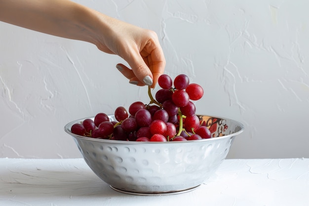 Free photo delicious sweet red grapes still life