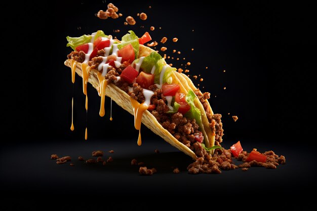 Delicious taco in studio