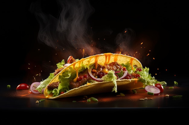 Delicious taco in studio