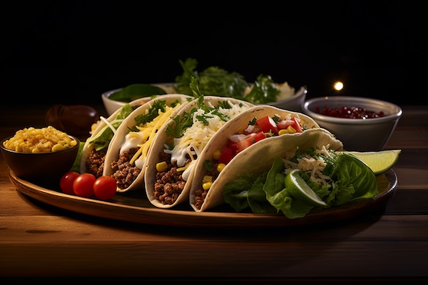 Delicious tacos arrangement