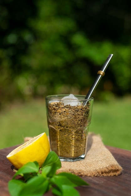 Delicious terere drink still life