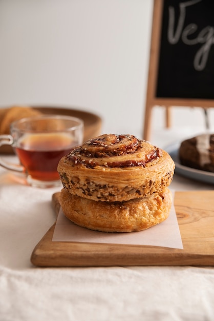 Delicious vegan baked products arrangement