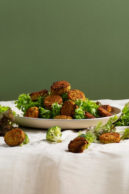 Delicious veggie dishes still life