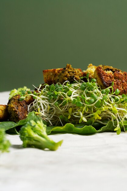 Delicious veggie dishes still life