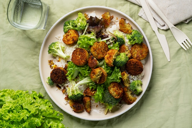 Free photo delicious veggie dishes still life