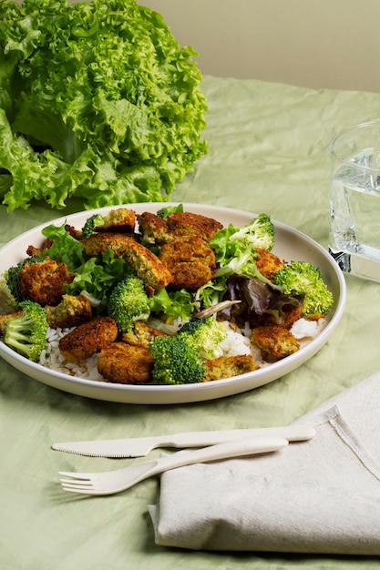 Free Photo delicious veggie dishes still life