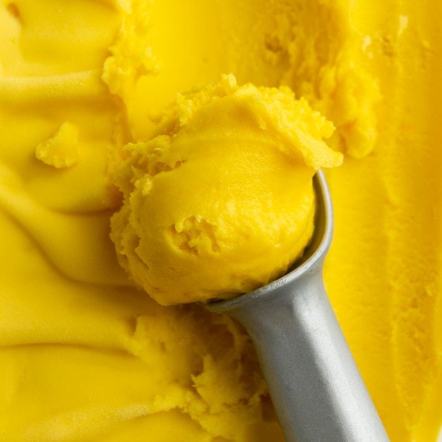 Free photo delicious yellow ice cream