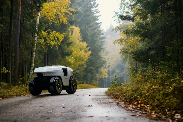 Free Photo delivery robot in futuristic environment