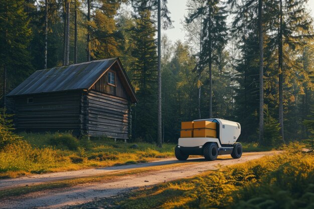 Free Photo delivery robot in futuristic environment