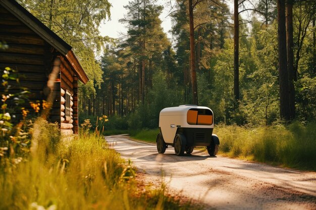 Free Photo delivery robot in futuristic environment