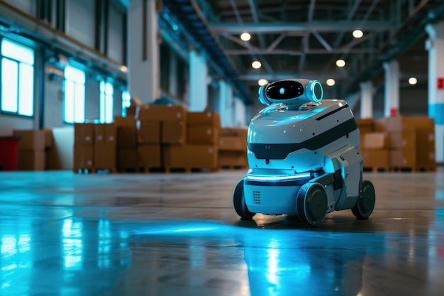 Free Photo delivery robot in futuristic environment