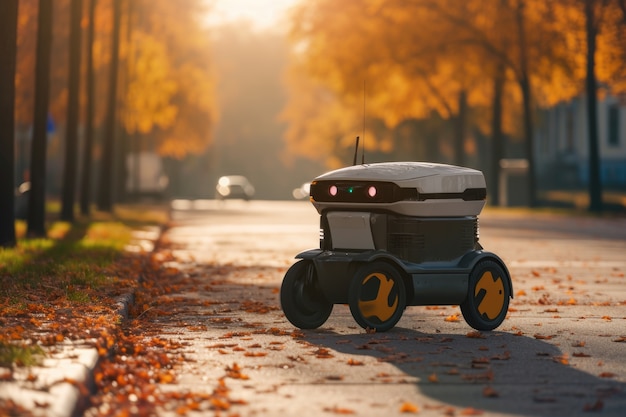 Free Photo delivery robot in futuristic environment