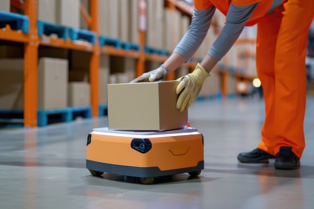 Free Photo delivery robot in futuristic environment