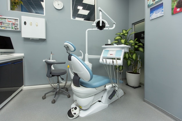 Dental cabinet with various medical equipment