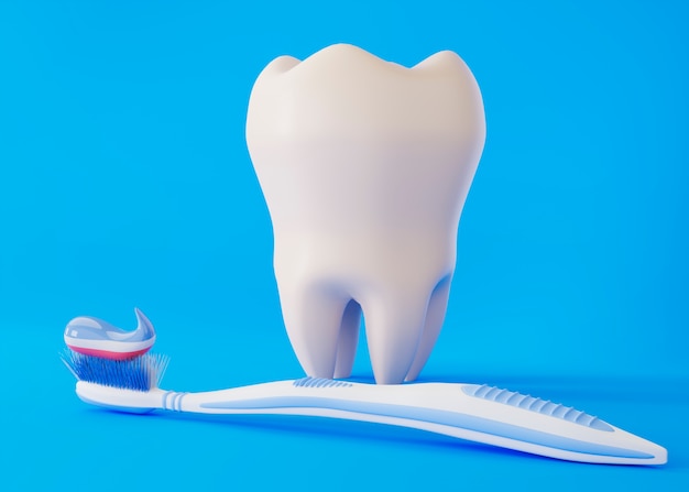 Free photo dental hygiene concept with blue background