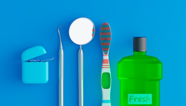 Free Photo dental hygiene concept with tools