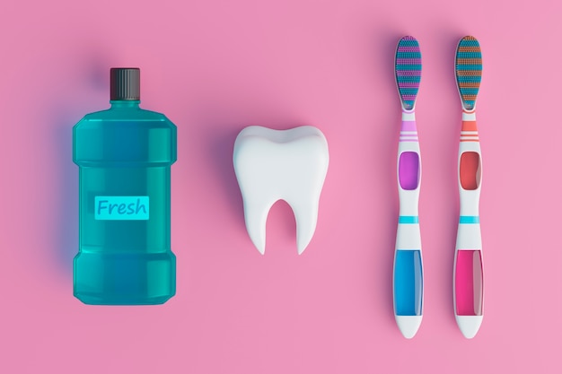 Dental hygiene concept with tooth