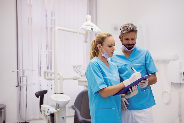 Dentists interacting with each other