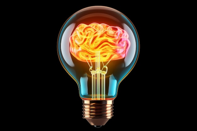 Free Photo depiction of human brain or intellect as lightbulb