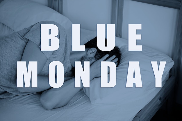 Free photo depressing blue monday composition