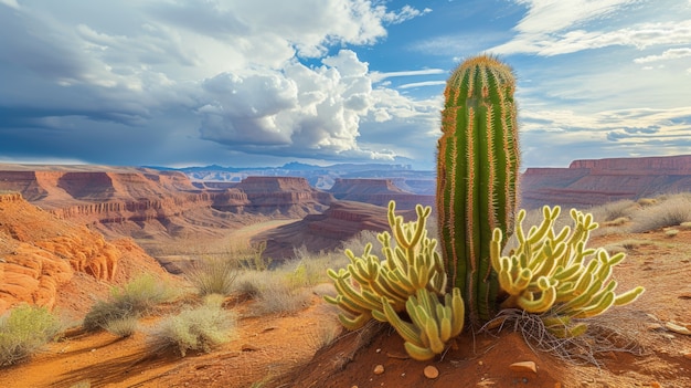 Desert cacti in nature