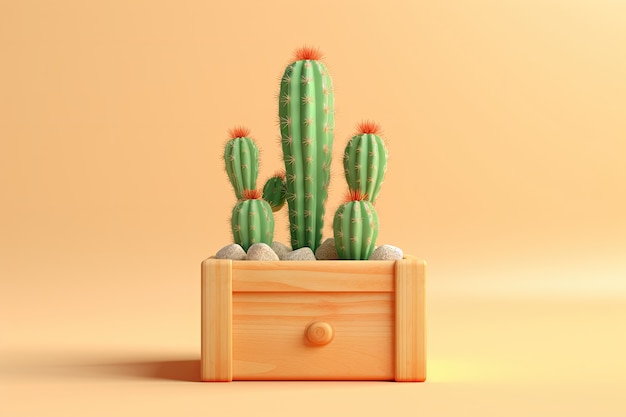 Free photo desert cacti  in studio