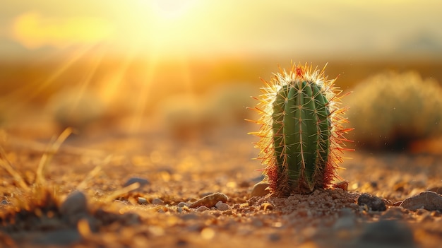 Free photo desert landscape with cacti species and plant