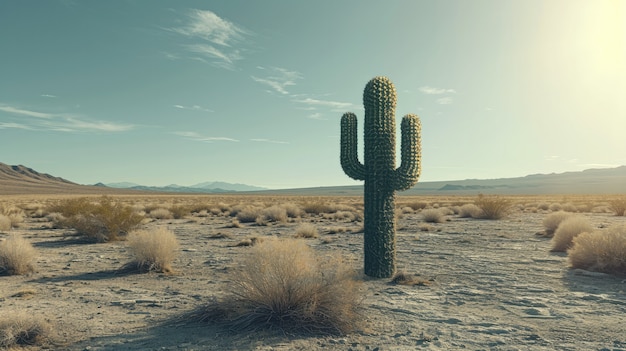 Free photo desert landscape with cacti species and plant