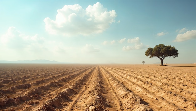 Free photo deserted landscape of dry land