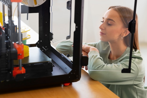 Free Photo designer using a 3d printer