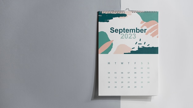 Desk calendar with texts in english