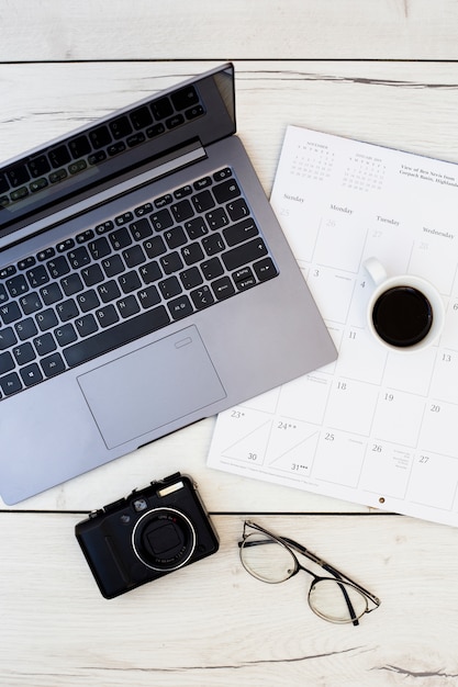 Free photo desk office with objects