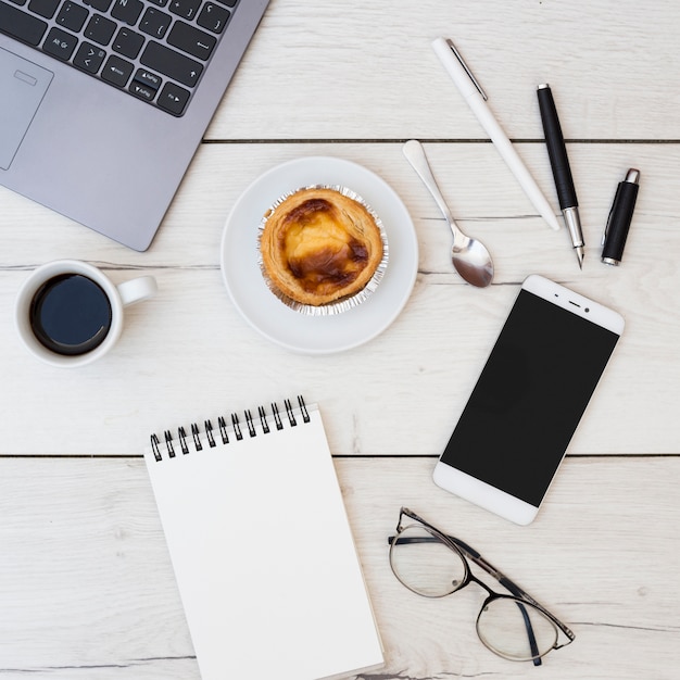 Desk office with objects